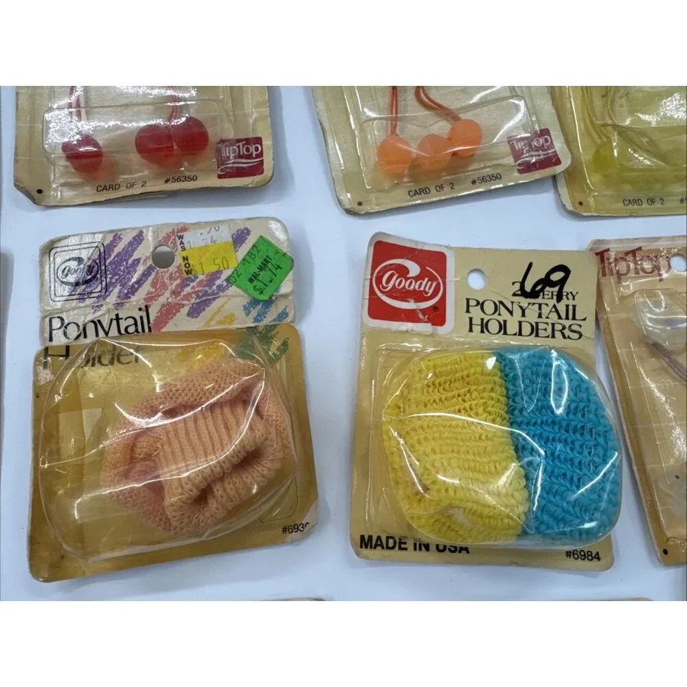 Vintage Goodys Tip Top Little Mermaid Ponytail Holders Lot of 28 80s 90s USA NOS
